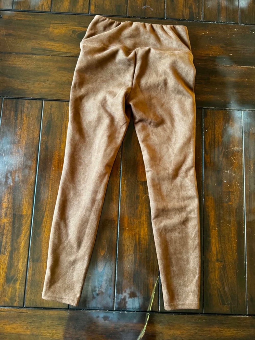 Black Tape High Waisted Faux Suede Leggings Camel Brown Quite Luxury Parisian - Picture 3 of 4